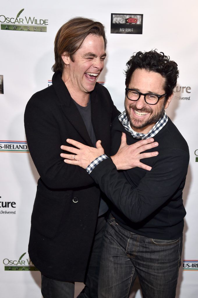 Presenter Chis Pine (L) and director J.J. Abrams attend the 12th Annual US-Ireland Aliiance's Oscar Wilde Awards event at Bad Robot on February 23, 2017 in Santa Monica, California.  (Photo by Alberto E. Rodriguez/Getty Images for US-Ireland Alliance )