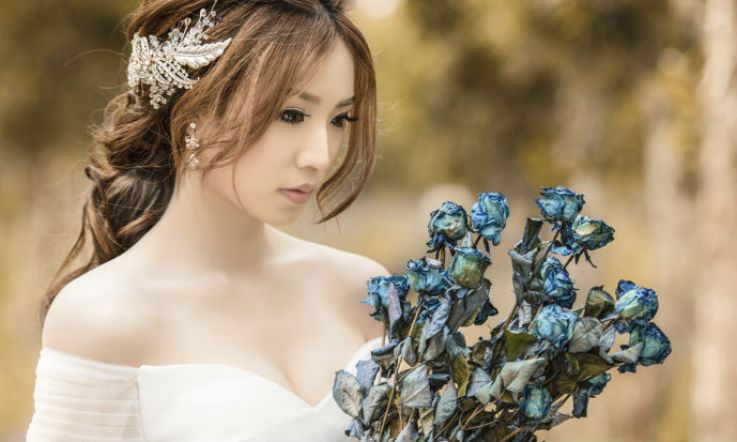 Subtle blue accessories for the bride who wants just a touch of tradition