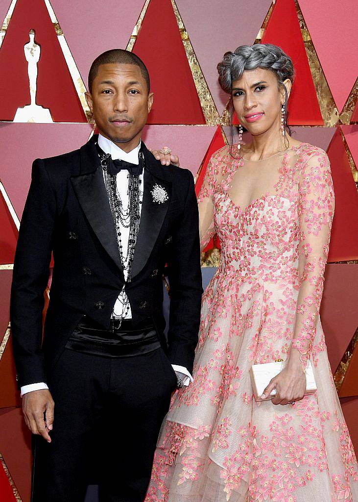 HOLLYWOOD, CA - FEBRUARY 26:  Musician Pharrell Williams and Mimi Valdes attends the 89th Annual Academy Awards at Hollywood & Highland Center on February 26, 2017 in Hollywood, California.  (Photo by Kevork Djansezian/Getty Images)