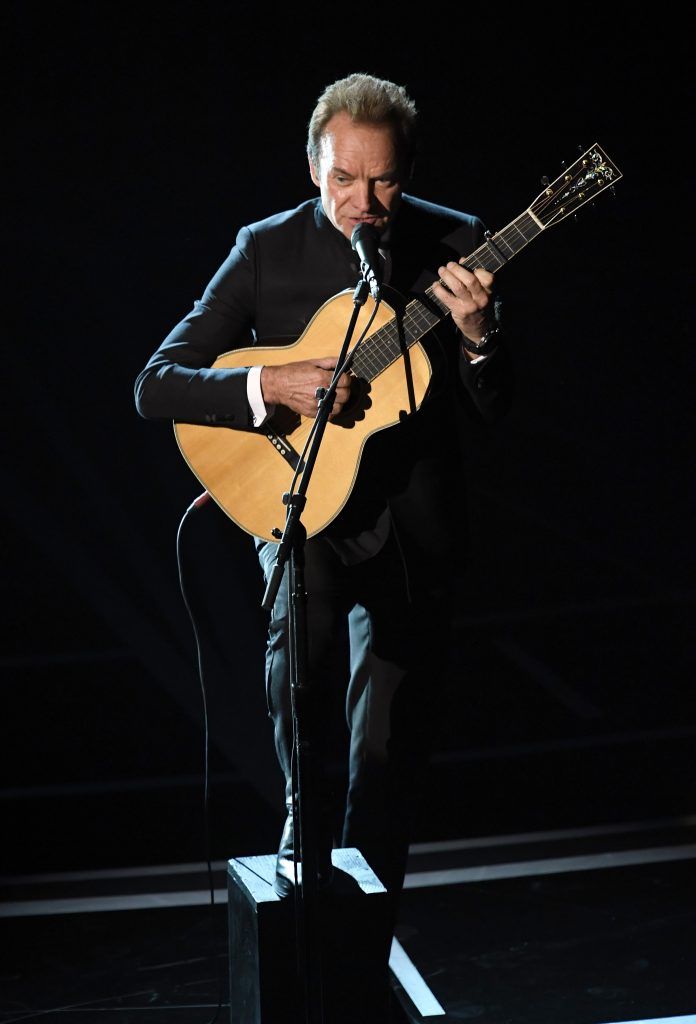 HOLLYWOOD, CA - FEBRUARY 26:  Musician Sting performs onstage during the 89th Annual Academy Awards at Hollywood & Highland Center on February 26, 2017 in Hollywood, California.  (Photo by Kevin Winter/Getty Images)