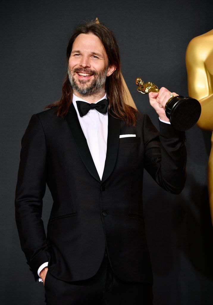 HOLLYWOOD, CA - FEBRUARY 26:  Cinematographer Linus Sandgren, winner of the Best Cinematography award for 'La La Land' poses in the press room during the 89th Annual Academy Awards at Hollywood & Highland Center on February 26, 2017 in Hollywood, California.  (Photo by Frazer Harrison/Getty Images)