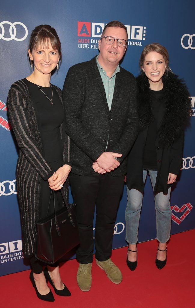 Director John Butler with Actors Norma Sheahan and Amy Huberman at the Audi Dublin International Film Festival closing night gala screening of Handsome Devil at The Savoy Cinema in Dublin (Picture: Brian McEvoy).