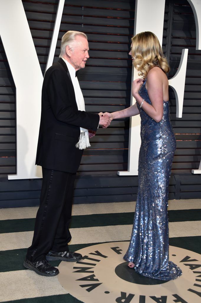 BEVERLY HILLS, CA - FEBRUARY 26:  Actor Jon Voight (L) and model-actress Kate Upton attend the 2017 Vanity Fair Oscar Party hosted by Graydon Carter at Wallis Annenberg Center for the Performing Arts on February 26, 2017 in Beverly Hills, California.  (Photo by Pascal Le Segretain/Getty Images)