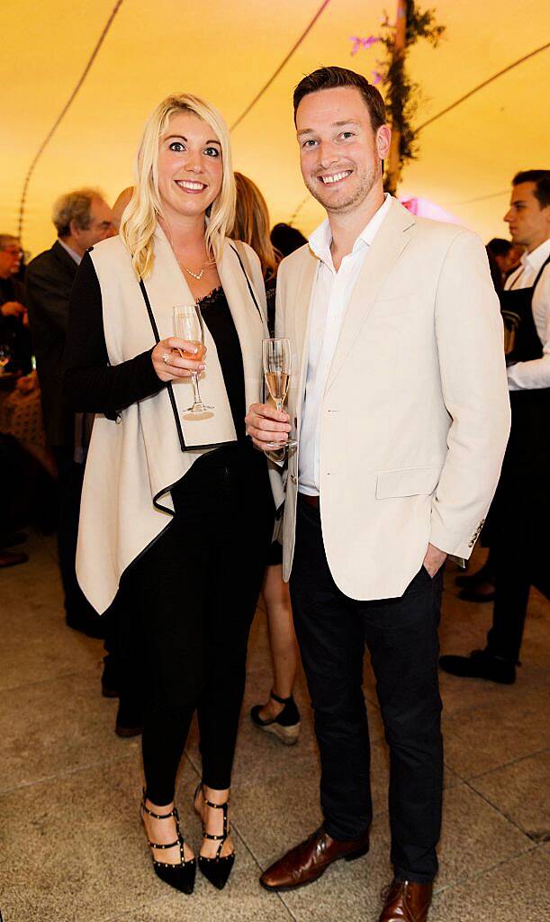 Marian Lehane and Barry O'Mahoney pictured at SuperValu's Secret Garden wine event in the GPO courtyard, 29th June 2017. Guests got to enjoy some of the new and exclusive wines from SuperValu's Specially Sourced wine range. Picture by Andres Poveda