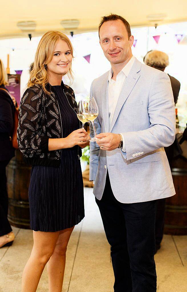 Aisling Fitzpatrick and Kevin O'Callaghan pictured at SuperValu's Secret Garden wine event in the GPO courtyard, 29th June 2017. Guests got to enjoy some of the new and exclusive wines from SuperValu's Specially Sourced wine range. Picture by Andres Poveda