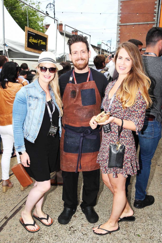 Suvi Harrisand, Liam and Chloe Harris pictured at Guinness X Meatopia at The Open Gate Brewery, St. James' Gate, Dublin. Photograph: Leon Farrell / Photocall Ireland
