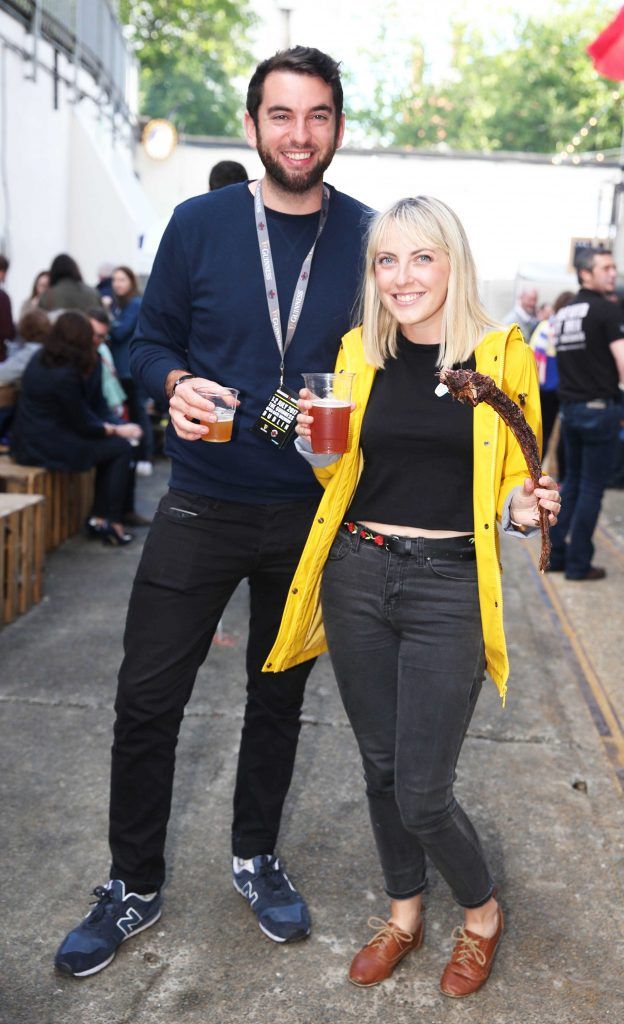 Jess Molloy and Sean Ward pictured at Guinness X Meatopia at The Open Gate Brewery, St. James' Gate, Dublin. Photograph: Leon Farrell / Photocall Ireland