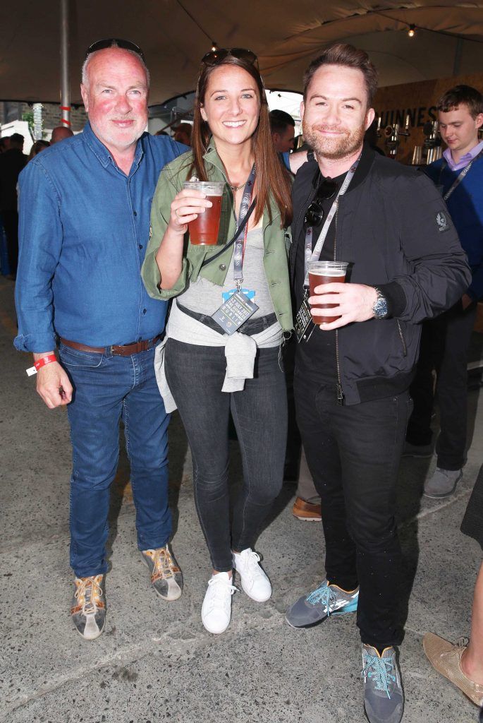 Billy Power, LJ Hyland and Paul Durkin pictured at Guinness X Meatopia at The Open Gate Brewery, St. James' Gate, Dublin. Photograph: Leon Farrell / Photocall Ireland