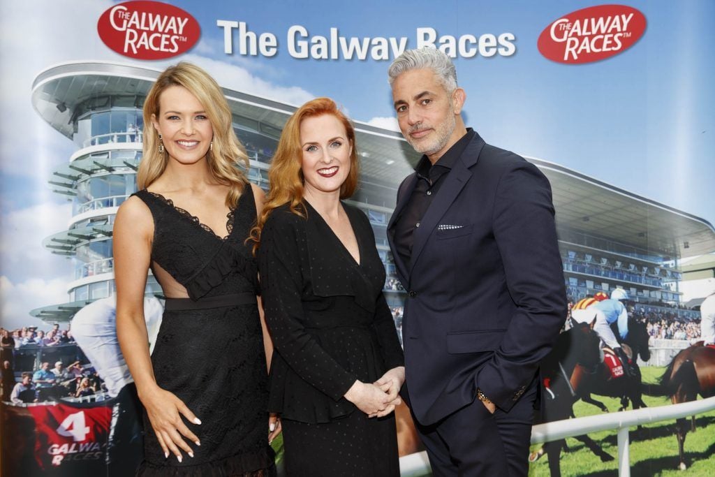 Aoibhin Garrihy and Baz Ashmawy with g Hotel General Manager Triona Gannon (centre) pictured at the launch of the Galway Races Summer Festival where the judges for the g Hotel Best Dressed Lady and the g Hotel Best Hat were revealed. The event will take place on August 3rd #gHotelBestDressed. Picture by Andres Poveda