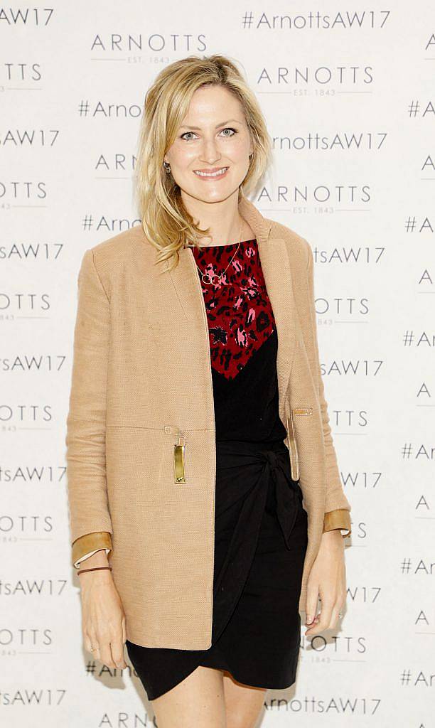 Sarah Rickard at the Arnotts Autumn Winter 2017 Womenswear Collection Preview. Photo by Kieran Harnett