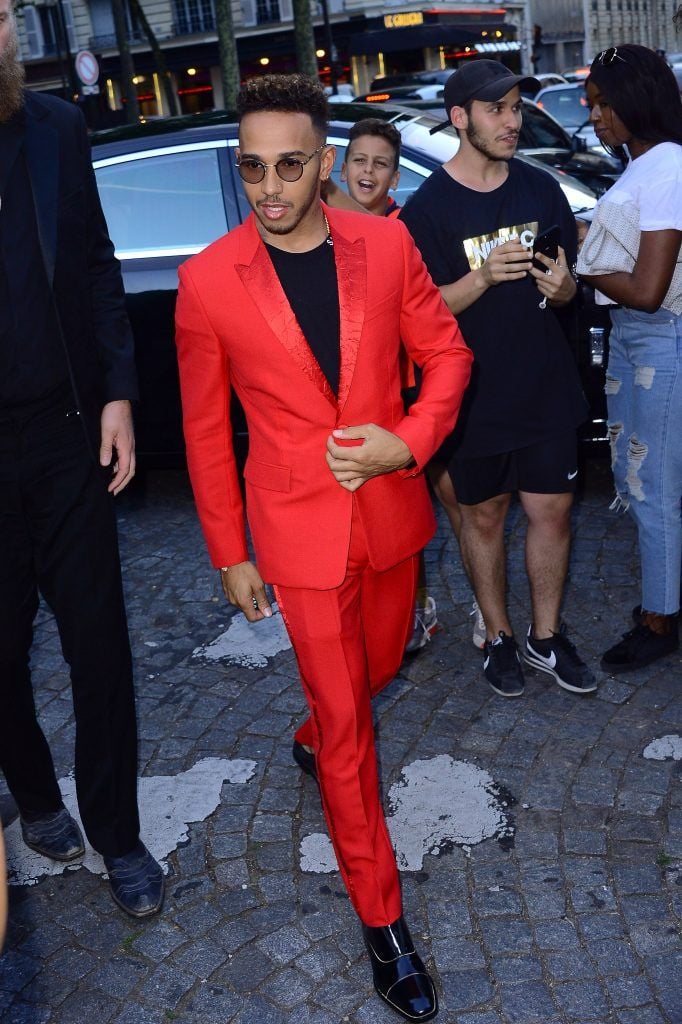 Lewis Hamilton arriving at the Vogue Foundation Party during Paris Fashion Week, 04 Jul 2017. (Photo by Radoslaw Nawrocki/WENN.com)