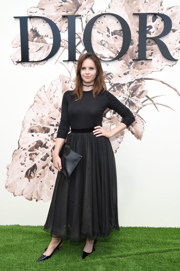 Felicity Jones attends the Christian Dior Haute Couture Fall/Winter 2017-2018 show as part of Haute Couture Paris Fashion Week on July 3, 2017 in Paris, France.  (Photo by Pascal Le Segretain/Getty Images for Christian Dior)