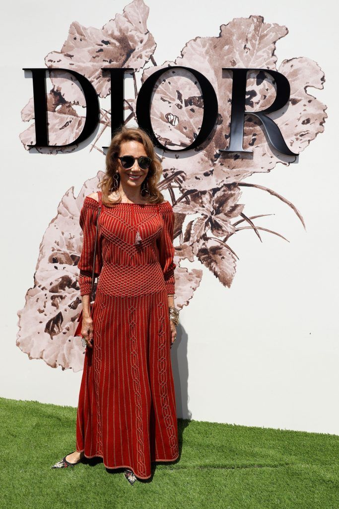 US actress Marisa Berenson poses during the photocall before Christian Dior 2017 fall/winter Haute Couture collection show in Paris on July 3, 2017. (Photo by Patrick Kovarik/AFP/Getty Images)