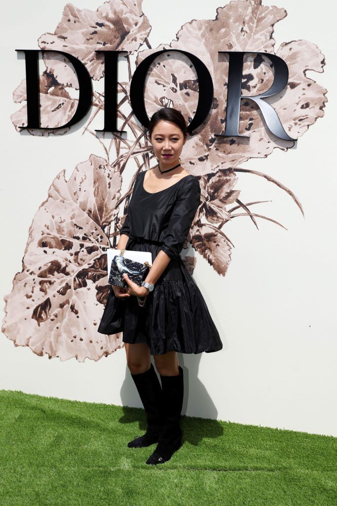 Gong Hyo Jin poses during the photocall before Christian Dior 2017 fall/winter Haute Couture collection show in Paris on July 3, 2017. (Photo by Patrick Kovarik/AFP/Getty Images)