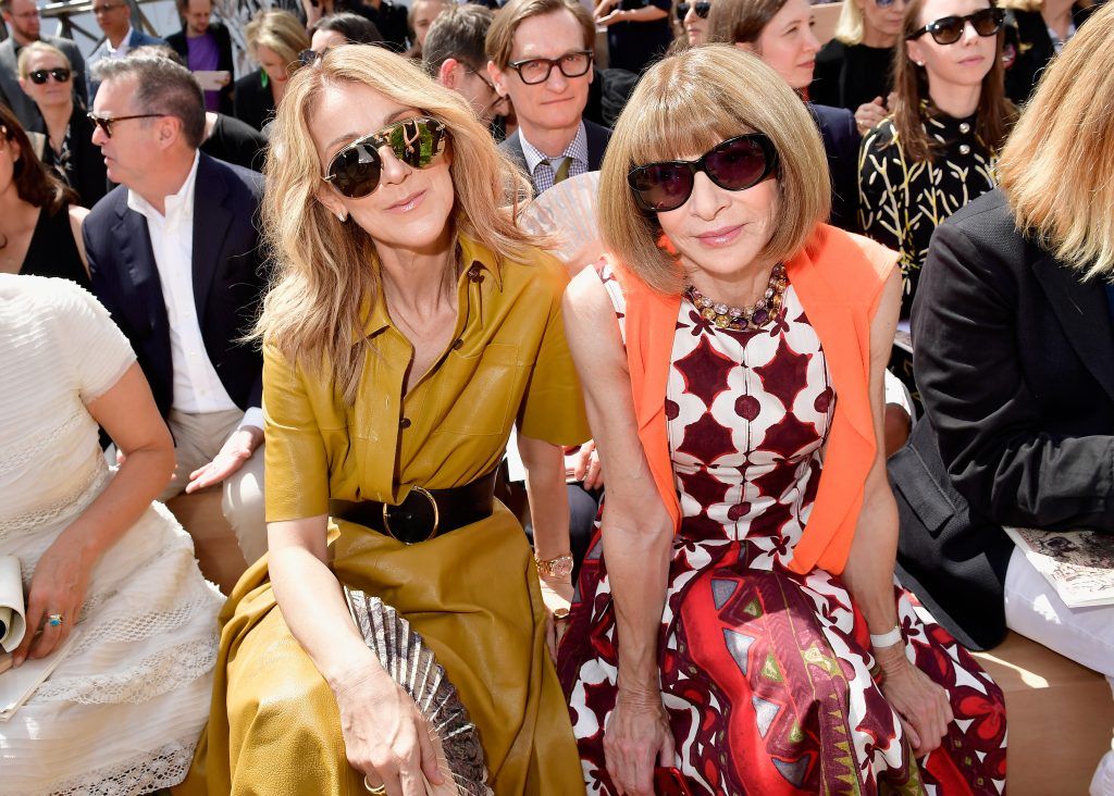 Celine Dion and Anna Wintour attend the Christian Dior Haute Couture Fall/Winter 2017-2018 show as part of Haute Couture Paris Fashion Week on July 3, 2017 in Paris, France.  (Photo by Victor Boyko/Getty Images for Christian Dior)