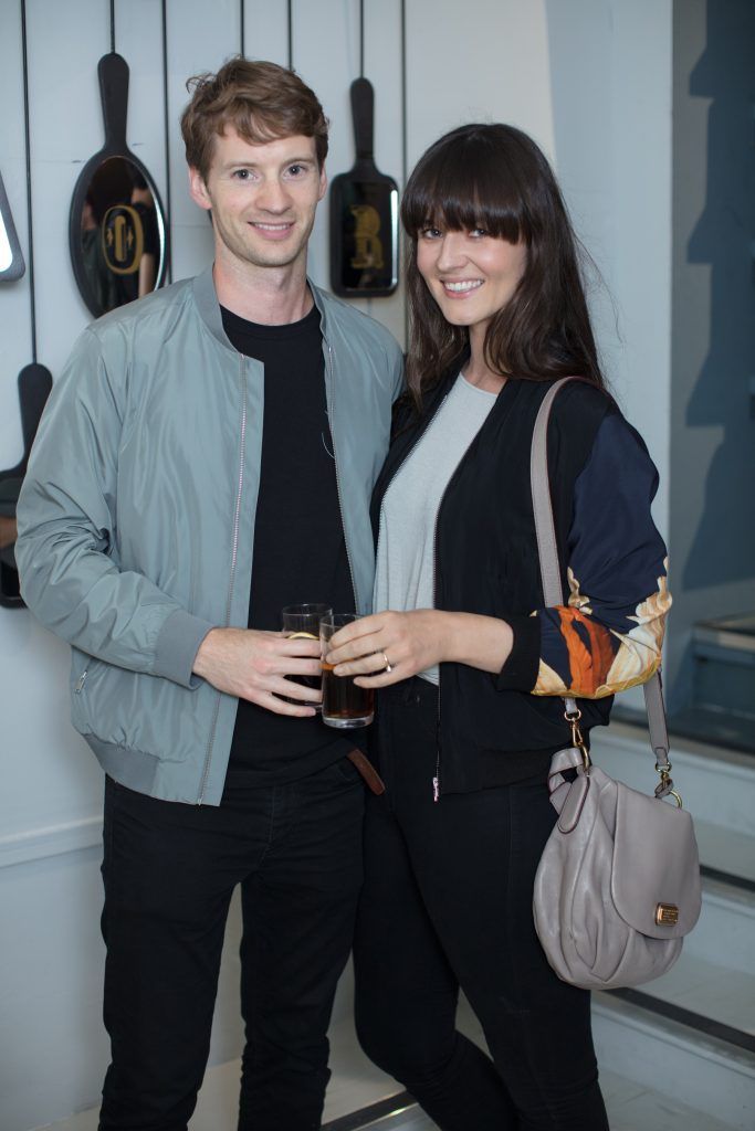 Kieron O'Neill & Kate O'Brien pictured at the first ever Lynx pop-up shop in Ireland. Guys can drop into 60 South William Street to avail of haircuts from Lynx grooming experts - redeemable with product. Photo: Anthony Woods