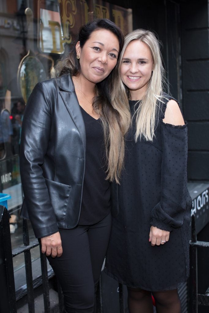 Meredith Hermelijn & Anouk Schiegg pictured at the first ever Lynx pop-up shop in Ireland. Guys can drop into 60 South William Street to avail of haircuts from Lynx grooming experts - redeemable with product. Photo: Anthony Woods