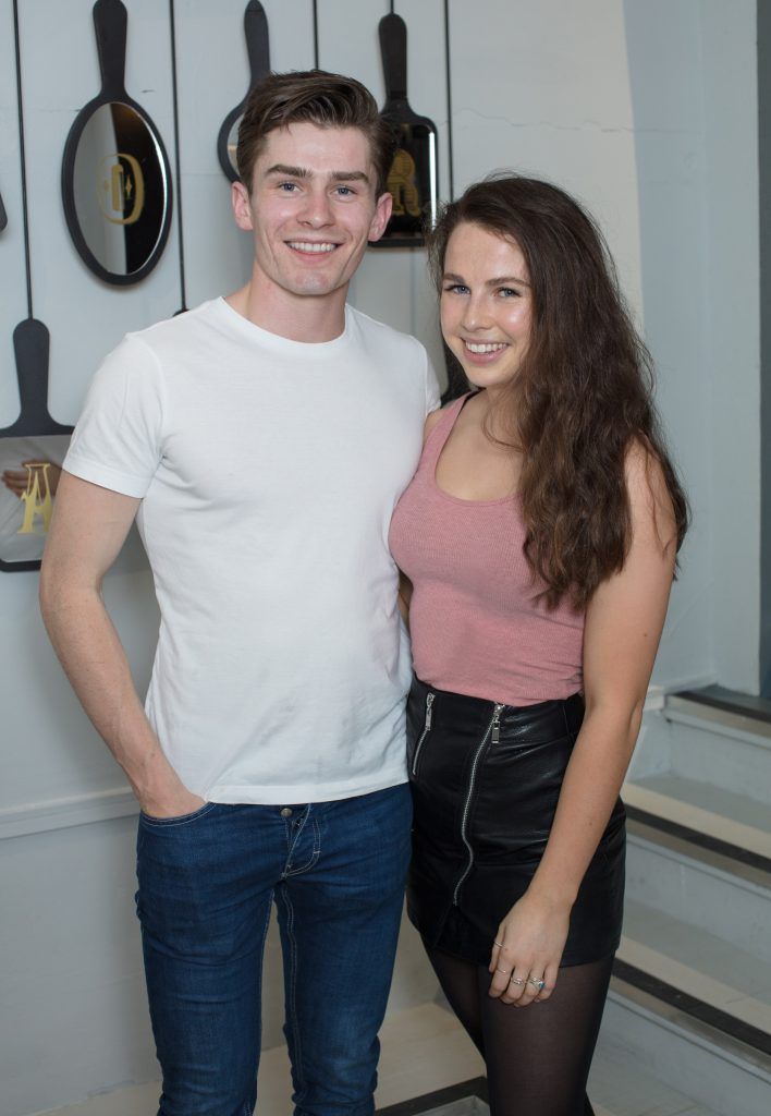 Mia Coyne & Liam Belton pictured at the first ever Lynx pop-up shop in Ireland. Guys can drop into 60 South William Street to avail of haircuts from Lynx grooming experts - redeemable with product. Photo: Anthony Woods