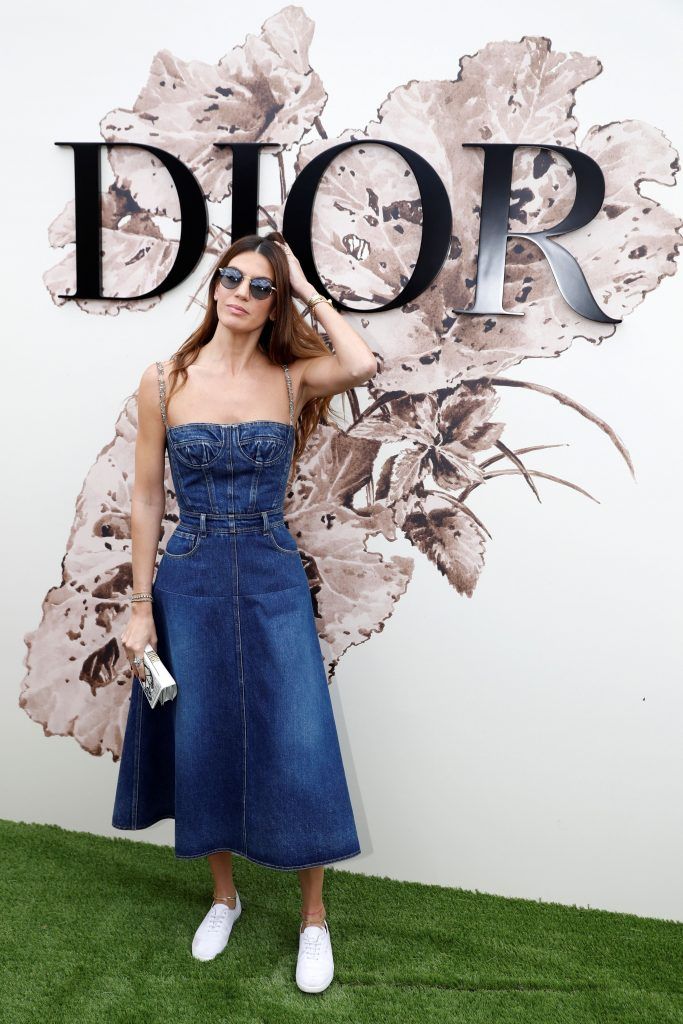 Brazilian actress Bianca Brandolini poses during the photocall before Christian Dior 2017 fall/winter Haute Couture collection show in Paris on July 3, 2017. (Photo by PATRICK KOVARIK/AFP/Getty Images)