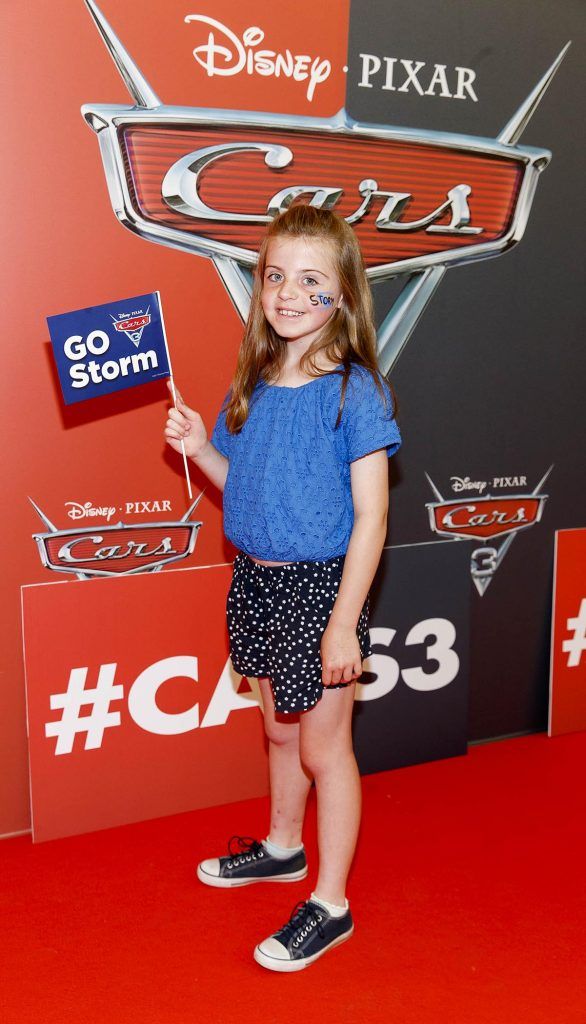 Martha Nesbitt (9) from Kilkenny pictured at the Irish premiere of Disney Pixar's Cars 3 in the Odeon Cinema Point Square, 9th July 2017. Picture by Andres Poveda