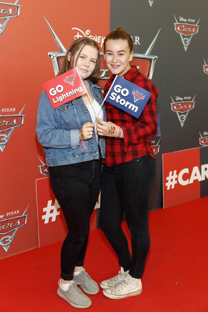 Julieanne Moen (14) and Grainne McGuinness (14) from Dunboyne pictured at the Irish premiere of Disney Pixar's Cars 3 in the Odeon Cinema Point Square, 9th July 2017. Picture by Andres Poveda