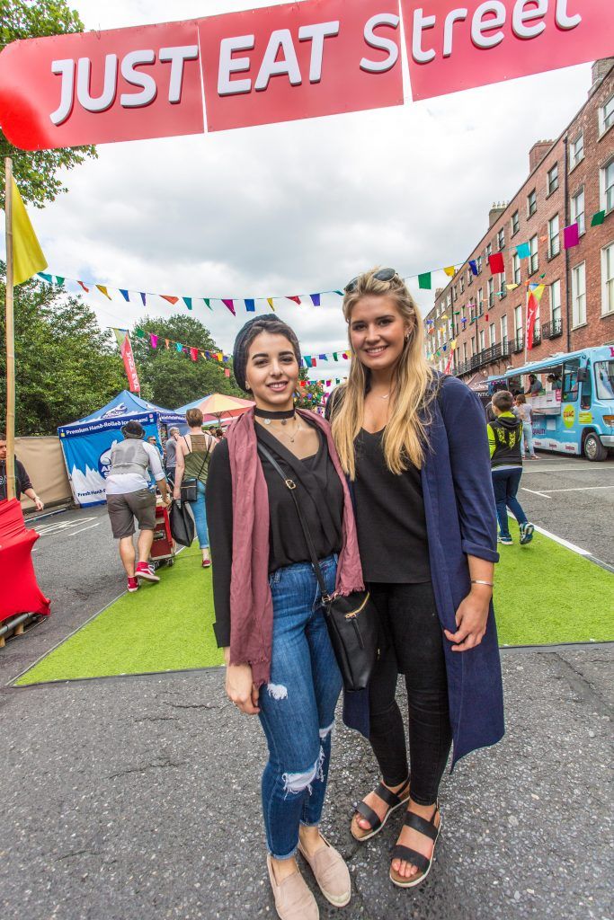 Aya Higazy & Georgia Burges at the Just Eat Street at City Spectacular in Merrion Square. Photo by Allenkielyphotography.com
