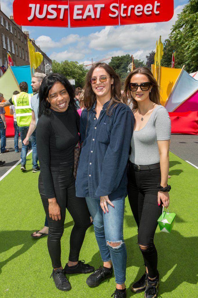 Sylivia Julius, Alice McDonnell and Jara Melly at the Just Eat Street at City Spectacular in Merrion Square. Photo by Allenkielyphotography.com