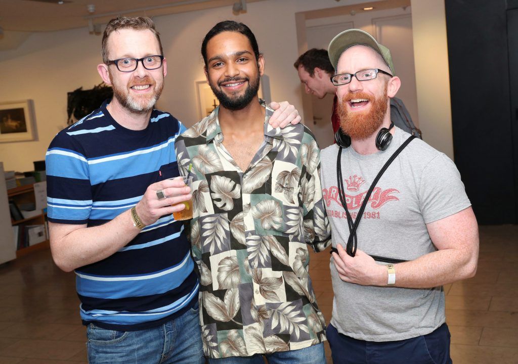 Gerard Byrne, Iago Lima and Phil Weir at the RHA Hennessy Lost Friday (7th July), a night showcasing Ireland's most cutting edge and dynamic artists, musicians, and creatives. Pic: Marc O'Sullivan