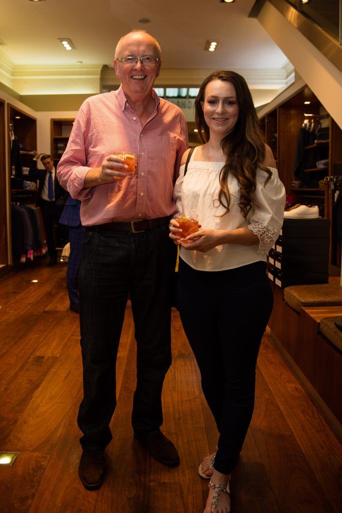 Pictured at the Powers Irish Whiskey Event in Louis Copeland, Wicklow Street were Jim Gallagher & Louise Mooney. Photo by Dublin Daily Photography