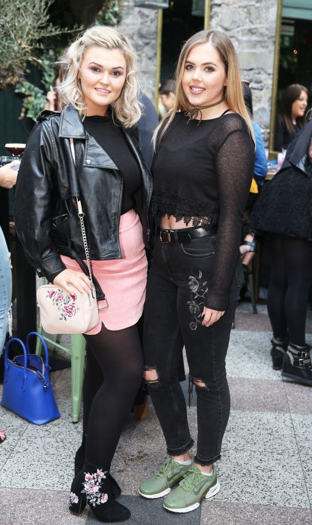 Sophie Kennedy and Liza Kelly pictured at the launch of Inglot's new 'Signature Collection' of eyeshadow palettes in Nolita's garden terrace. Photograph: Leon Farrell / Photocall Ireland