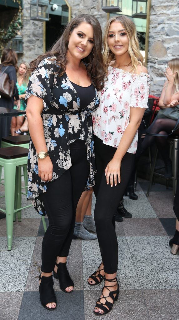Sarah Kiernan and Holly Rafter pictured at the launch of Inglot's new 'Signature Collection' of eyeshadow palettes in Nolita's garden terrace. Photograph: Leon Farrell / Photocall Ireland