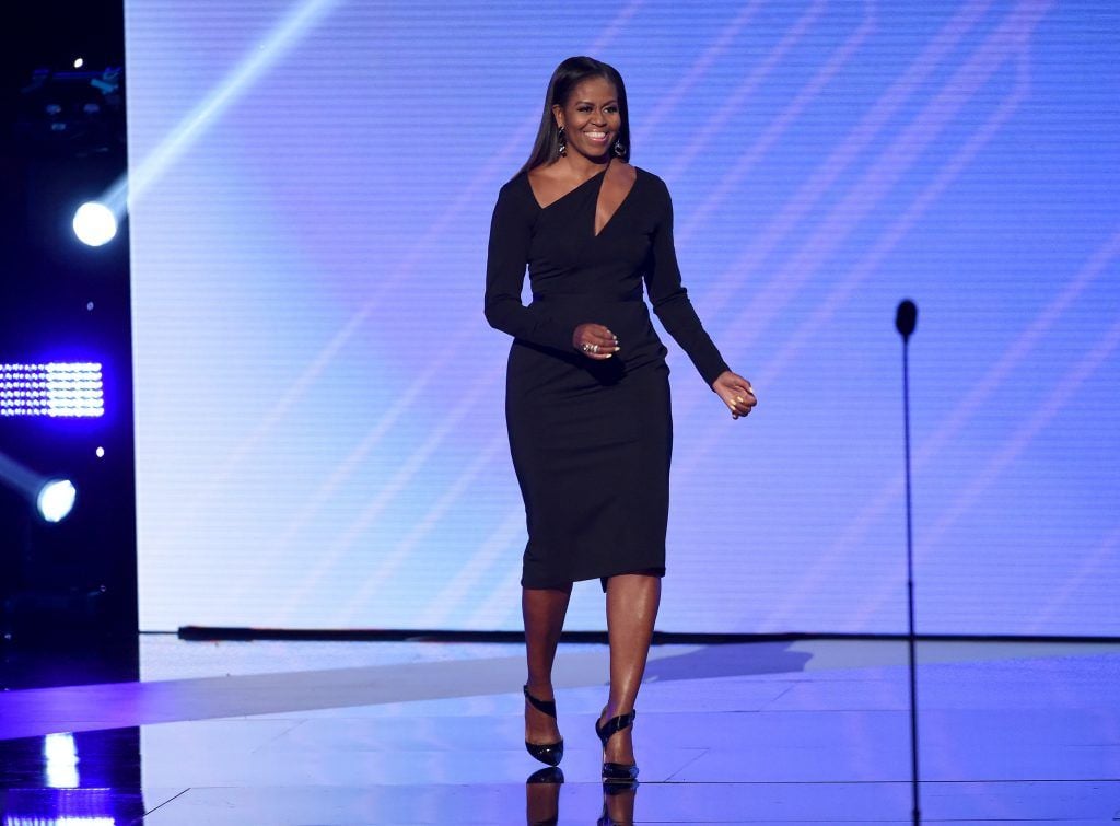 Michelle Obama speaks onstage at The 2017 ESPYS at Microsoft Theater on July 12, 2017 in Los Angeles, California.  (Photo by Kevin Winter/Getty Images)