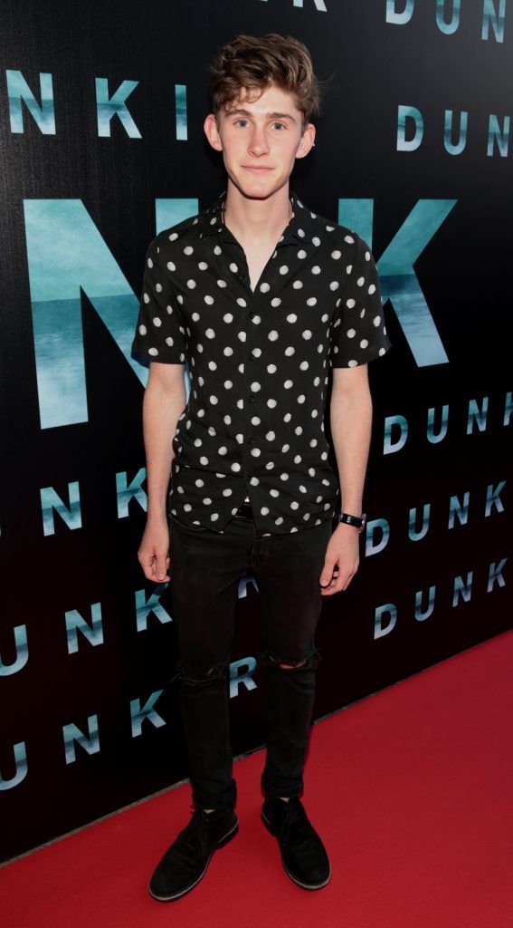 Fionn O Shea pictured at the Dublin premiere of the film Dunkirk at the Lighthouse Cinema, Dublin. Picture by Brian McEvoy