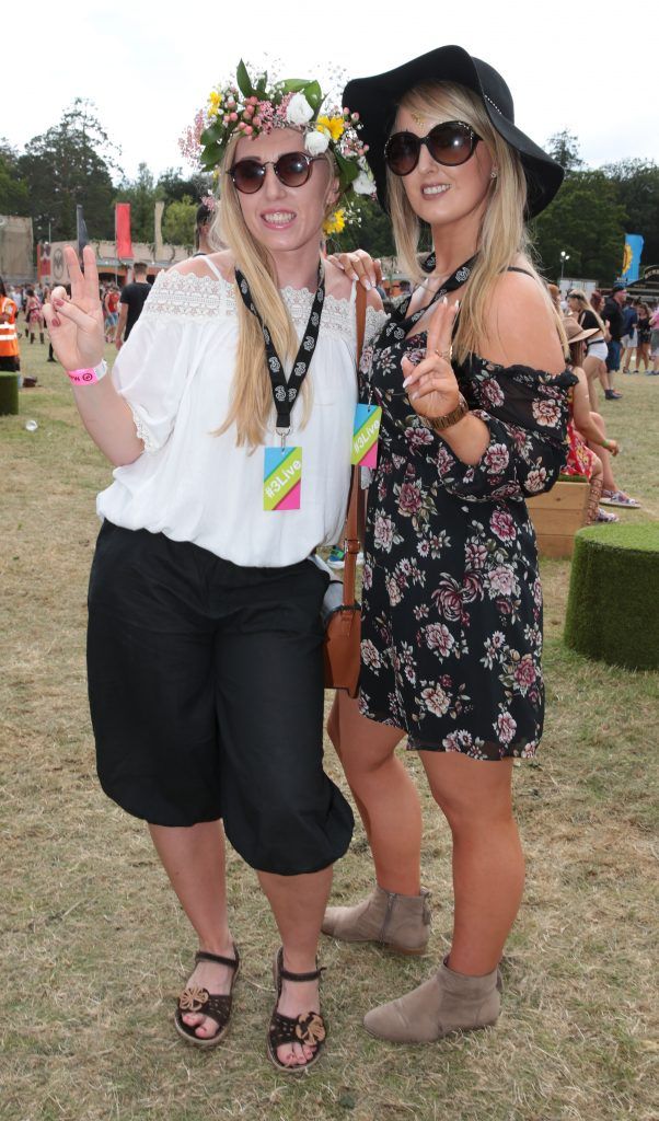 Anna Lorencka and Michelle Maher Andrea Sheridan and Darren Kennedy at the 3Live experience at Longitude in Marlay Park, Dublin (15th July 2017). Picture by Brian McEvoy