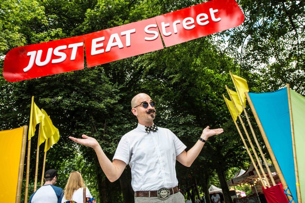 Street Peformer Danny Vomit pictured at the Just Eat Street at City Spectacular in Fitzgerald Park, Cork City. Photo by Allen Kiely