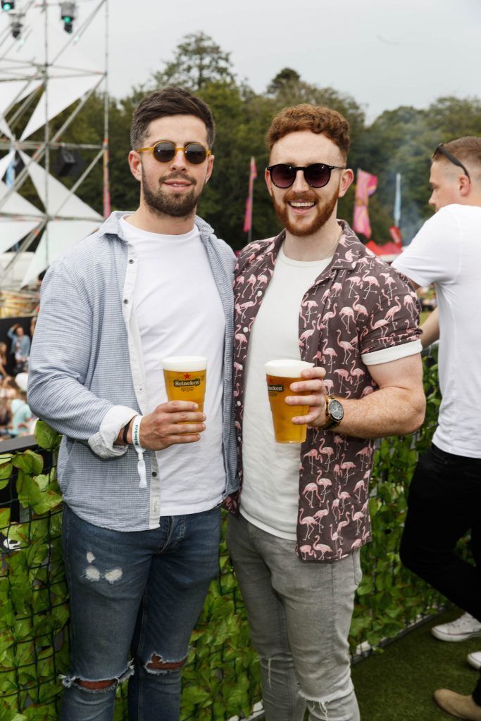 Eoin Moynahan and Darragh Coates pictured at the Heineken 'Live Your Music' area, a new music experience that the crowd can control, at Longitude Festival 2017, Marlay Park. Picture by Andres Poveda