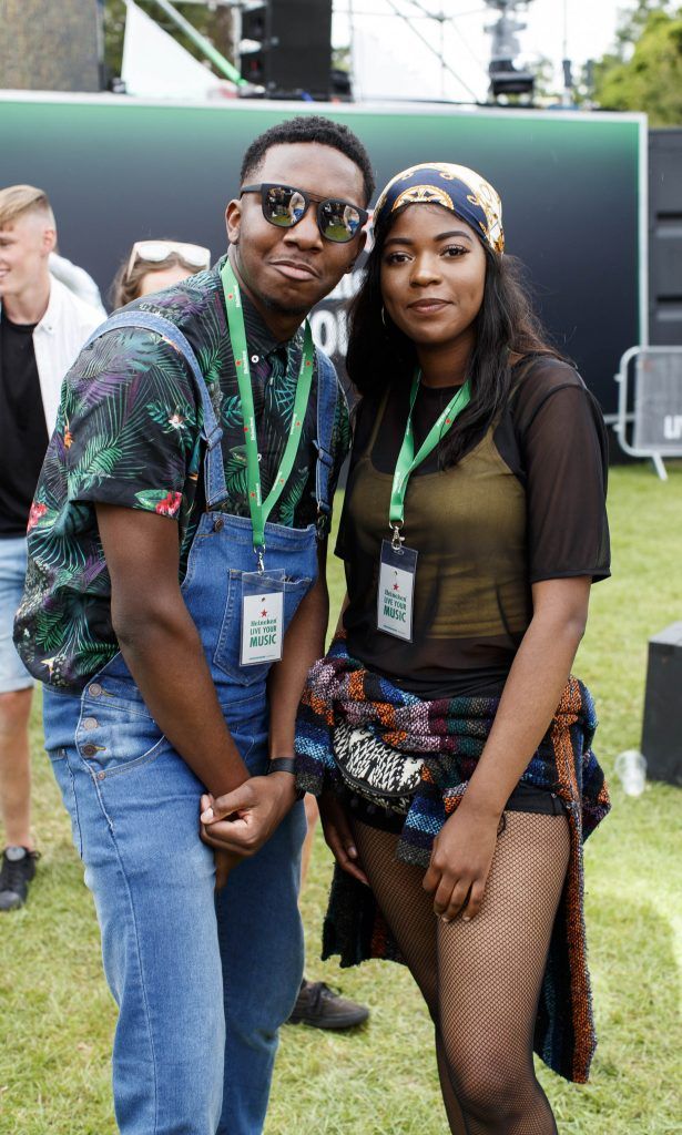 Chris and Glet Kambayi pictured at the Heineken 'Live Your Music' area, a new music experience that the crowd can control, at Longitude Festival 2017, Marlay Park. Picture by Andres Poveda