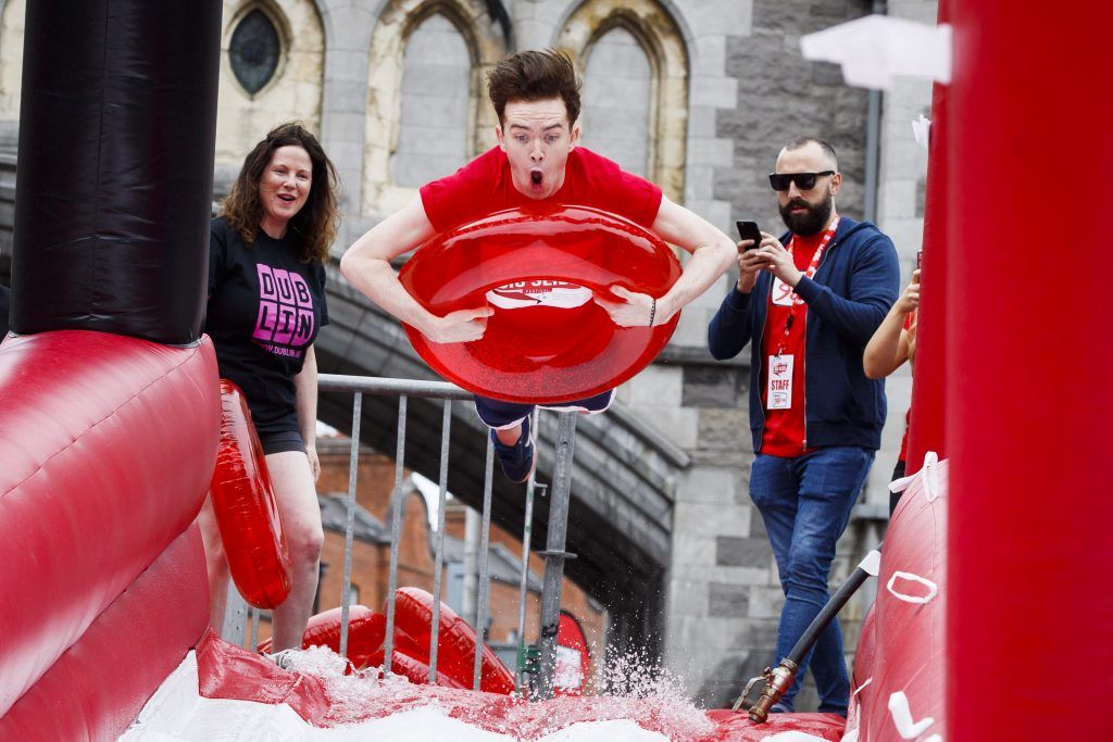 Pictured at the 98FM Big Slide Festival on Saturday 15th July 2017. The one of kind 260ft slide is the biggest splash of the summer and this year's festival includes more sliding, music, entertainment and food than ever before. Brought to Dublin by 98FM together with Dublin City Council
