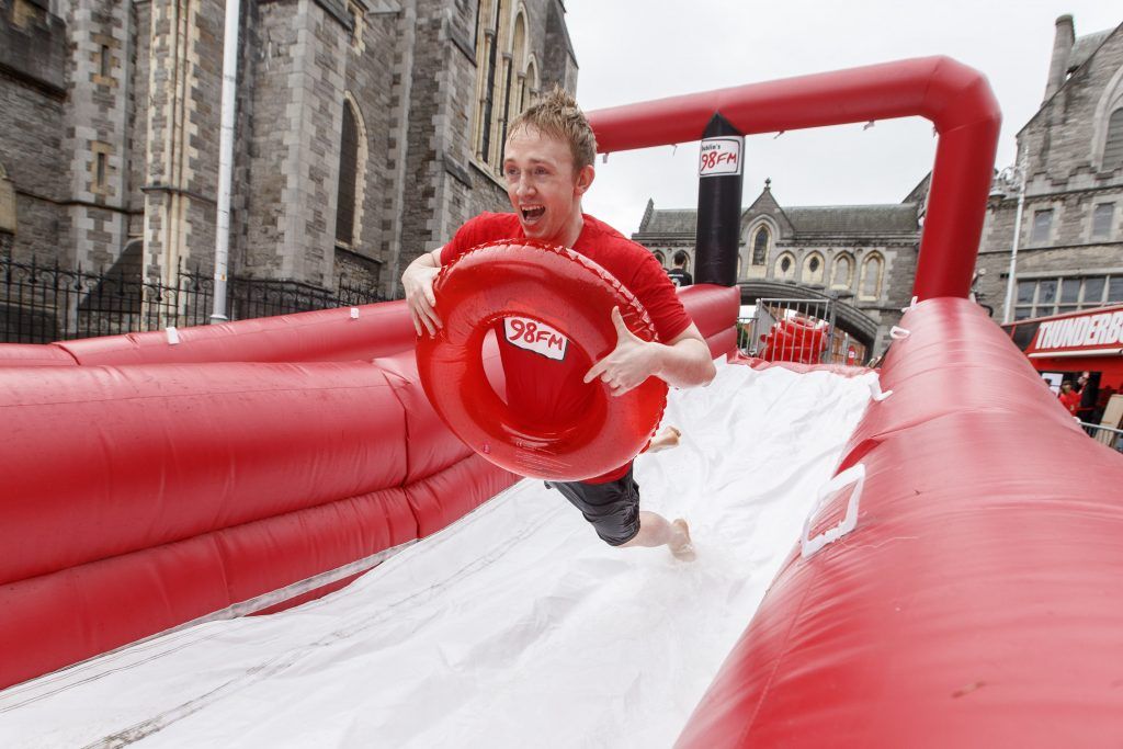 Pictured at the 98FM Big Slide Festival on Saturday 15th July 2017. The one of kind 260ft slide is the biggest splash of the summer and this year's festival includes more sliding, music, entertainment and food than ever before. Brought to Dublin by 98FM together with Dublin City Council