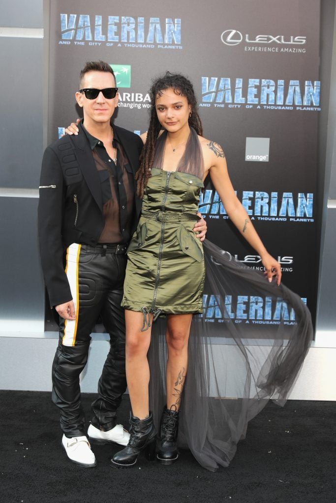 Jeremy Scott and Sasha Lane attend the premiere of EuropaCorp and STX Entertainment's "Valerian and The City of a Thousand Planets" at TCL Chinese Theatre on July 17, 2017 in Hollywood, California.  (Photo by Neilson Barnard/Getty Images)