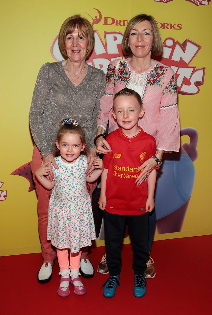 Catherine Whitty, Melissa McCormack Lilly Rose McCormack and Sam McCormack at the special family preview screening of Captain Underpants: The First Epic Movie at the Odeon Cinema in Point Village, Dublin. Photo by Brian McEvoy