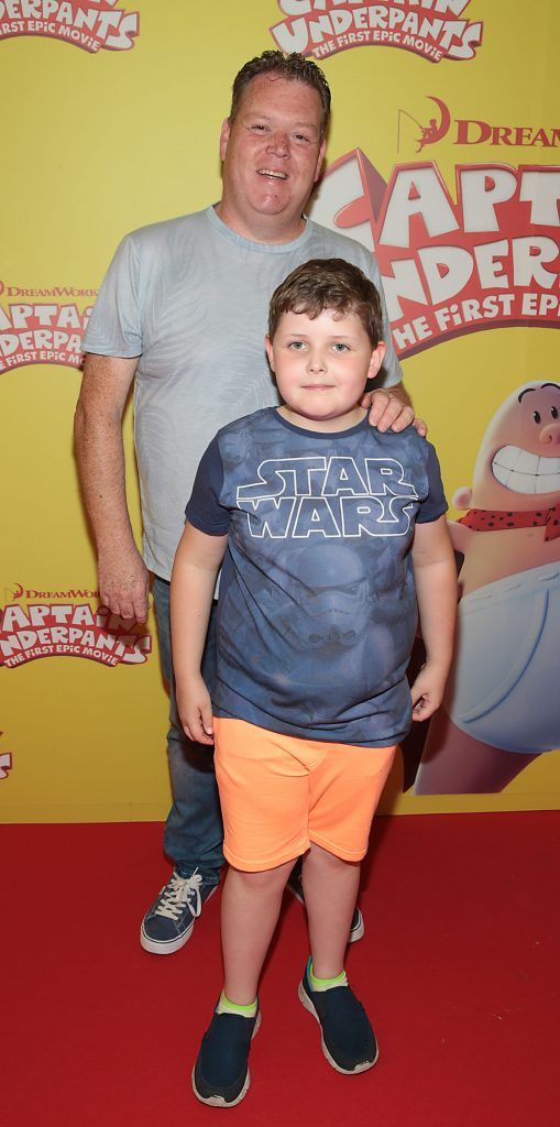 Andy Preston and Darragh Preston at the special family preview screening of Captain Underpants: The First Epic Movie at the Odeon Cinema in Point Village, Dublin. Photo by Brian McEvoy
