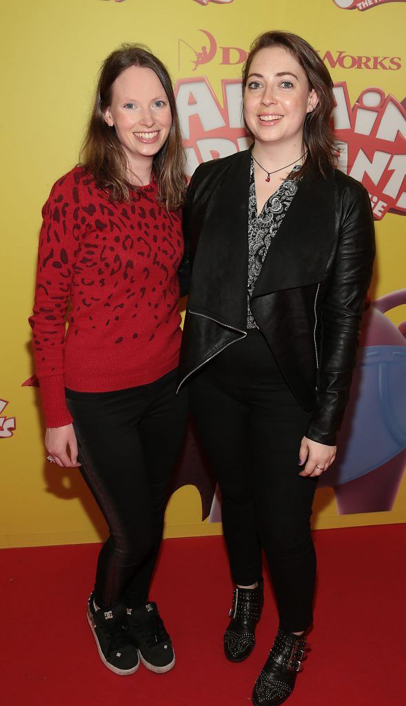 Louise Tighe and Aoife O Brien at the special family preview screening of Captain Underpants: The First Epic Movie at the Odeon Cinema in Point Village, Dublin. Photo by Brian McEvoy