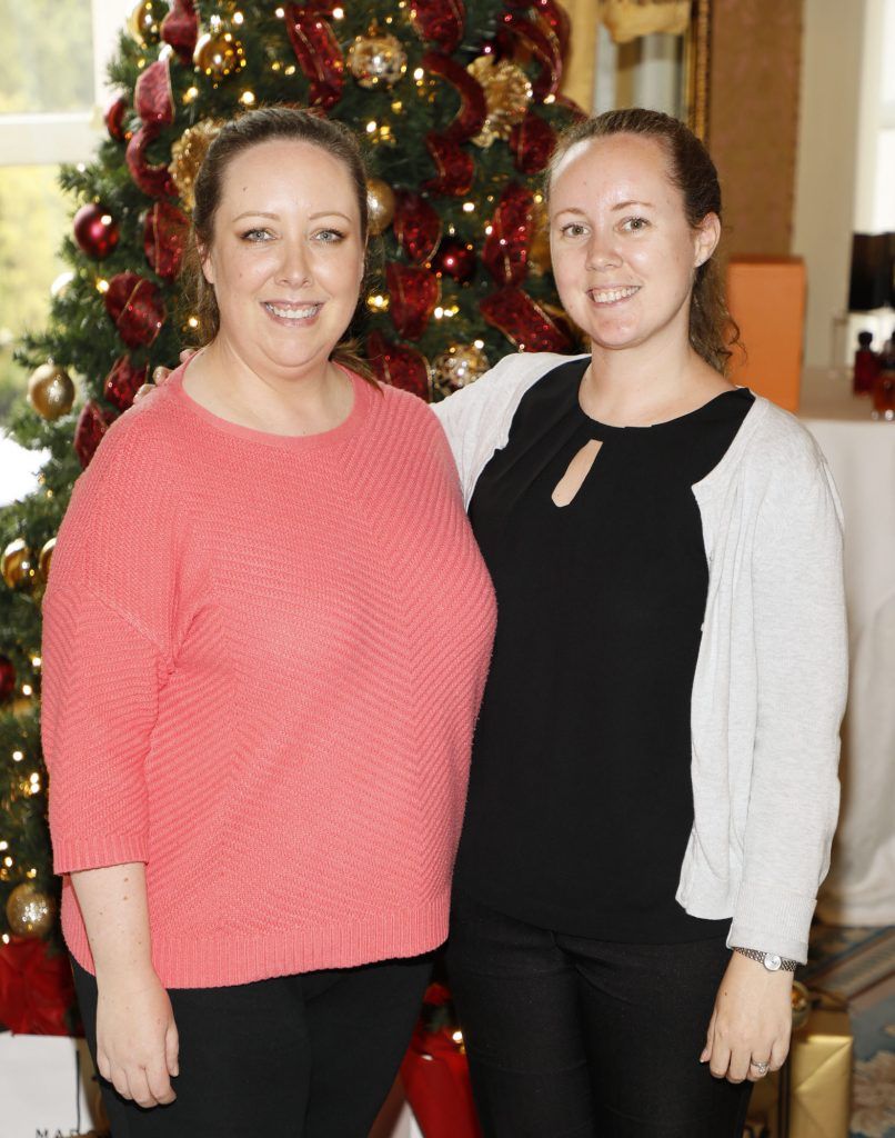 Karen and Joanne Constantine at Johnson Brothers Prestige Christmas in July beauty showcase at the Shelbourne Hotel. Photo by Kieran Harnett