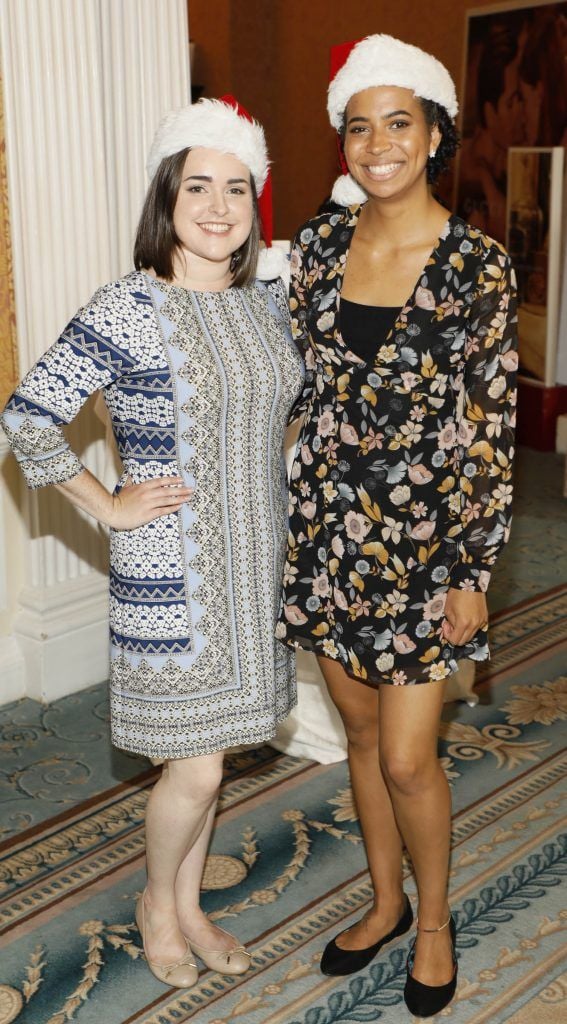 Madison Wallace and Ameyna Jackson at Johnson Brothers Prestige Christmas in July beauty showcase at the Shelbourne Hotel. Photo by Kieran Harnett