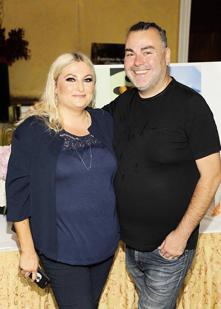 Mary Jane O'Regan and Leonard Daly at Johnson Brothers Prestige Christmas in July beauty showcase at the Shelbourne Hotel. Photo by Kieran Harnett