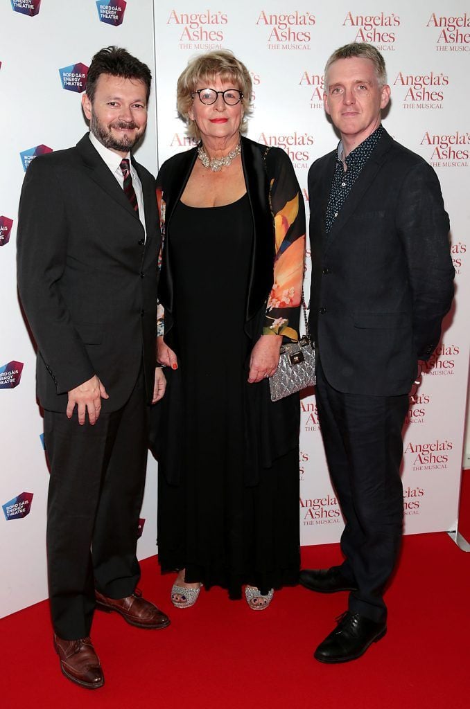 Vincent Brightling ,Pat Moylan and Ciaran Walsh at the World Premiere of Angela's Ashes the Musical at the Bord Gais Energy Theatre, Dublin. Photo by Brian McEvoy