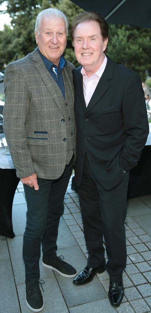Ronan Collins and Red Hurley pictured at the Triple celebration for Carol Hanna's Entertainment Agency at the Intercontinental Hotel in Ballsbridge, Dublin. Picture by Brian McEvoy