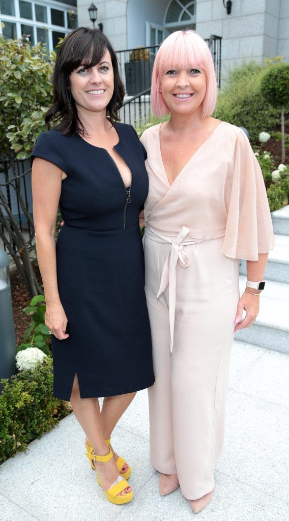 Grainne McAnthony and Emma Haughey pictured at the Triple celebration for Carol Hanna's Entertainment Agency at the Intercontinental Hotel in Ballsbridge, Dublin. Picture by Brian McEvoy