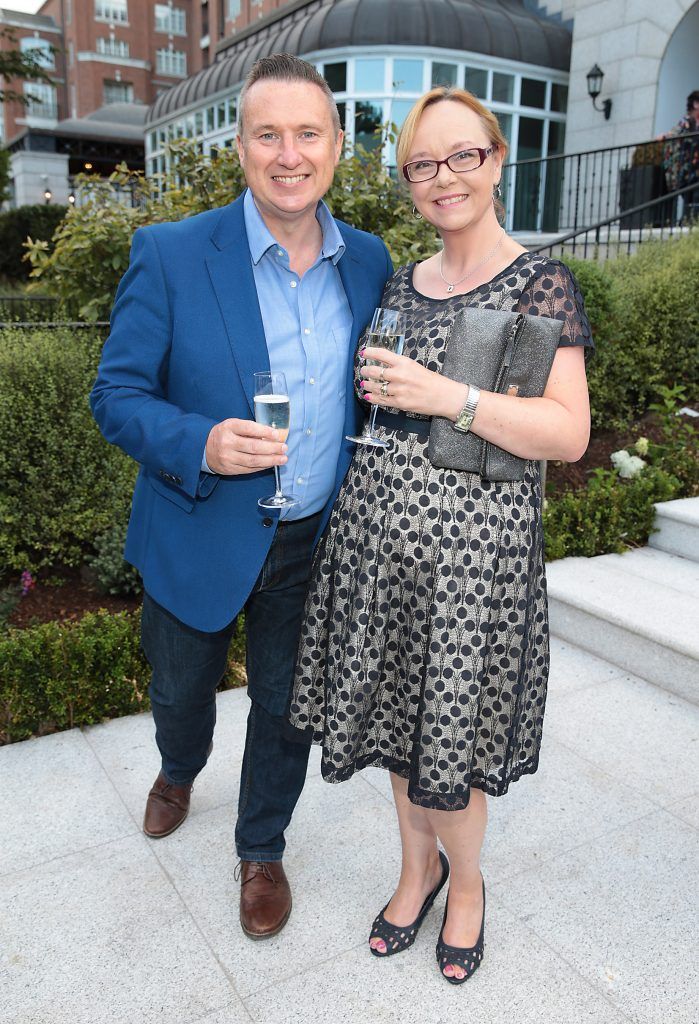Shay Byrne and Linda Byrne pictured at the Triple celebration for Carol Hanna's Entertainment Agency at the Intercontinental Hotel in Ballsbridge, Dublin. Picture by Brian McEvoy